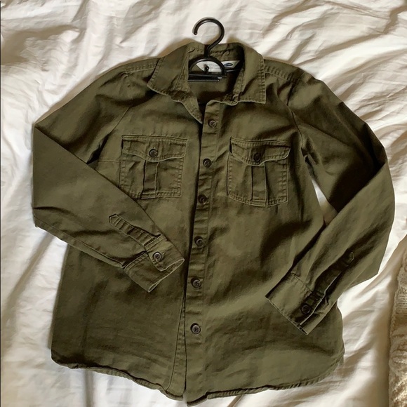 Old Navy Tops - Old Navy Long sleeve army green button down shirt